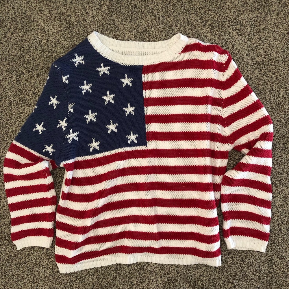 Women’s USA American Flag Knit Sweater Medium